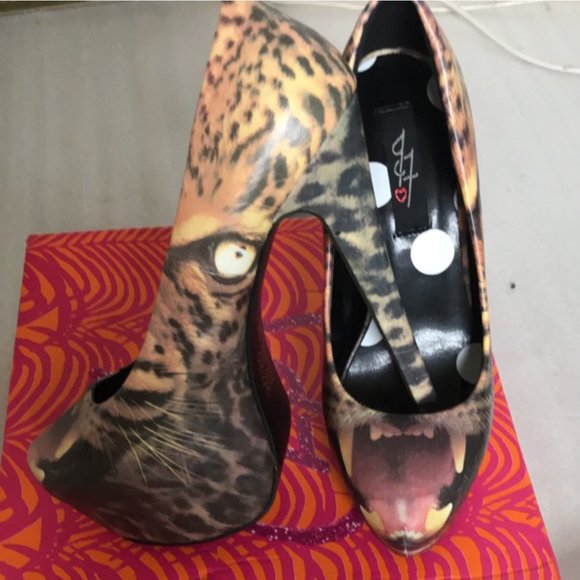 Iron Fist Shoes - IRON FIST Don't Pussy Foot Leopard Platform Heels SZ 9 BRAND NEW IN BOX